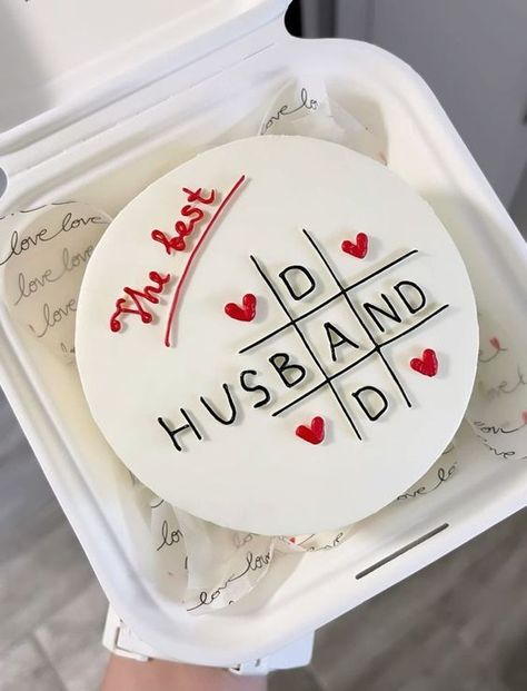 I Love You Cake For Him, Husband And Dad Birthday Cake, Husband Birthday Cake, Simple Anniversary Cakes, Welcome Home Cakes, Birthday Cake For Father, Birthday Cake For Husband, Birthday Cake Decorating Ideas, Dad Birthday Cakes