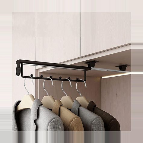 [Sponsored] TEMKIN Extendable Clothes Rail is a versatile storage solution that is perfect for organizing wardrobes, cupboards, and ceilings. It is designed to be adjustable and extendable, making it suitable for a variety of storage needs. The rail can be easily pulled out to provide extra hanging space when needed, and can be retracted to save space when not in use. The durable construction and sturdy design make it ideal for storing heavy clothing items such as coats or suits. With 8 adjustable #wardrobeorganisation Organisation Wardrobe, Wardrobe Rail, Hanging Wardrobe, Coat Storage, Closet Rack, Space Saving Hangers, Wardrobe Organisation, Wardrobe Clothes, Clothes Rail