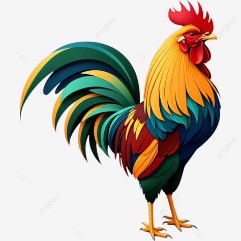 realistic colorful rooster illustration element colored rooster png Nature, Rooster Template, Rooster Clipart, Chicken Image, Rooster Images, Rainbow Chicken, Rooster Illustration, Rooster Vector, Cartoon Rooster