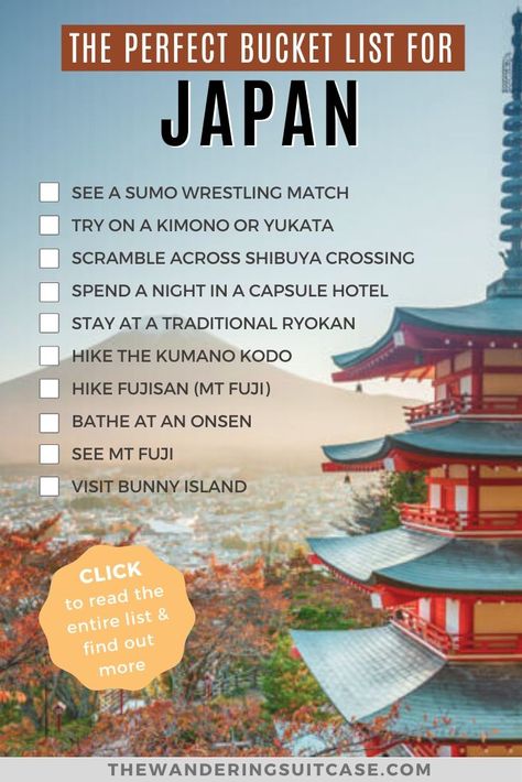 Bucket list experiences in Japan. Best things to do in Japan. Bucket list-worthy experiences to add to your Japan itinerary. Things to do in Japan and things you can't miss when you're visiting Japan. Holiday In Japan, Places To Visit In Japan Bucket Lists, Japan Best Places, Vacation In Japan, Japan To Do List, Bucket List Things To Do, Bucket List Japan, Things To Do In Japan Bucket Lists, Asia Travel Bucket List