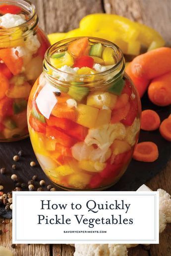 Refrigerated Pickled Vegetables, How To Make Pickled Vegetables, Pickled Veggies Recipe Jars, Pickled Vegetable Salad, Pickled Vegetables Recipe Canning, Pickled Vegetables Recipe Refrigerators, Picked Vegetables Recipes, Vegetable Pickle Recipes, Pickle Vegetables Recipe