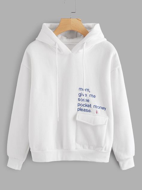 Shop Letter Print Pocket Hoodie online. SheIn offers Letter Print Pocket Hoodie & more to fit your fashionable needs. Hoddies Outfits Men, Hoddies Outfits, Celana Jogger Wanita, Hoodie Pocket, Stylish Hoodies, Trendy Hoodies, Pocket Hoodie, Hoodie Outfit, Women Hoodies Sweatshirts