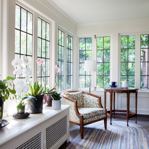 Little Farmhouse Renovation - Farmhouse - Sunroom - New York - by Hendricks Churchill | Houzz Craftsman Sunroom, Craftsman Bungalow Renovation, Furniture App Design, Victorian Entry, Meditation Nook, Craftsman Bungalow House Plans, Bungalow Extensions, Arts And Crafts Bungalow, Sunroom Designs