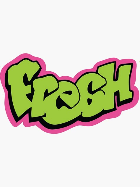 "Fresh graffiti" Sticker by damndiamond | Redbubble 90s Restaurant, Staff Retreat, 90s Font, 90s Party Ideas, Graffiti Party, Alphabet Graffiti, 90s Birthday, Hippie Bedroom, Prince Party