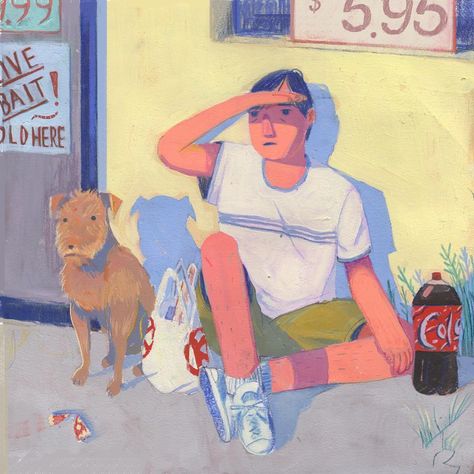 Jackson Joyce on Instagram: “Hanging with my #DOG at the #CIRCLEK on a #HOTSUMMERSDAY . . . . . . . . . . . #illustrators #illustration #illustratorsoninstagram #art…” Jackson Joyce, Street Music, Female Footwear, Editorial Art, Posca Art, Pink Canvas, Ethereal Art, Street Art Graffiti, Community Art