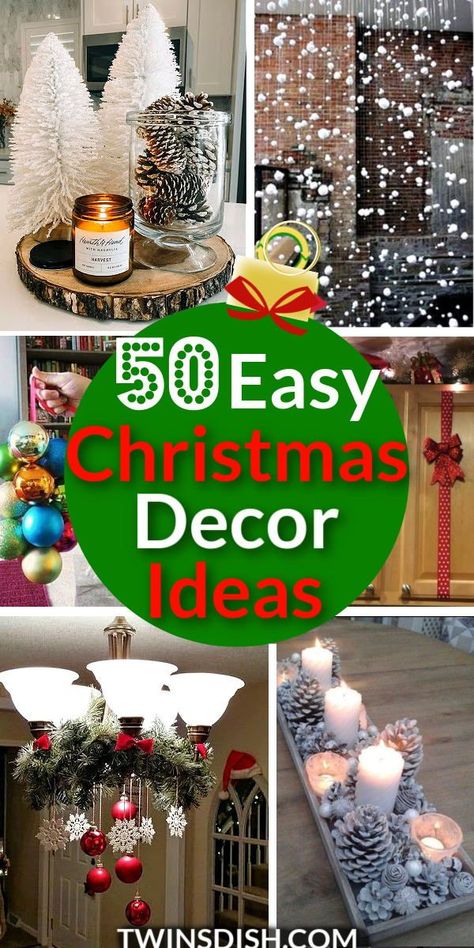 Diy Christmas Decorations For Mantle, Decorate Door For Christmas, Christmas Decor Ideas For Office, Diy Christmas Party Decorations, Christmas Party Decor Ideas, Cheap Christmas Decor, Easy Diy Christmas Decor, Diy Christmas Decorations Dollar Store, Easy Christmas Decor Ideas