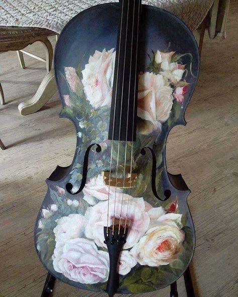 Instagram post by Classic FM • Mar 15, 2019 at 3:14pm UTC Painted Violins, Cello Aesthetic, Violin Painting, Turquoise Furniture, Cottagecore Room, Violin Art, Violin Design, Classic Nursery Rhymes, Instruments Art