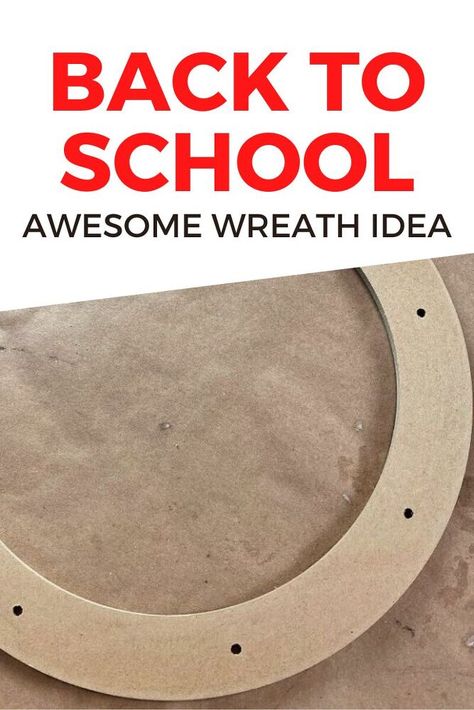 Back To School Wreath, Classroom Wreath, Spray Paint Vases, Crayon Wreath, Wooden Blanket Ladder, School Wreaths, Concrete Bird Bath, Diy Spray Paint, Diy Cat Tree