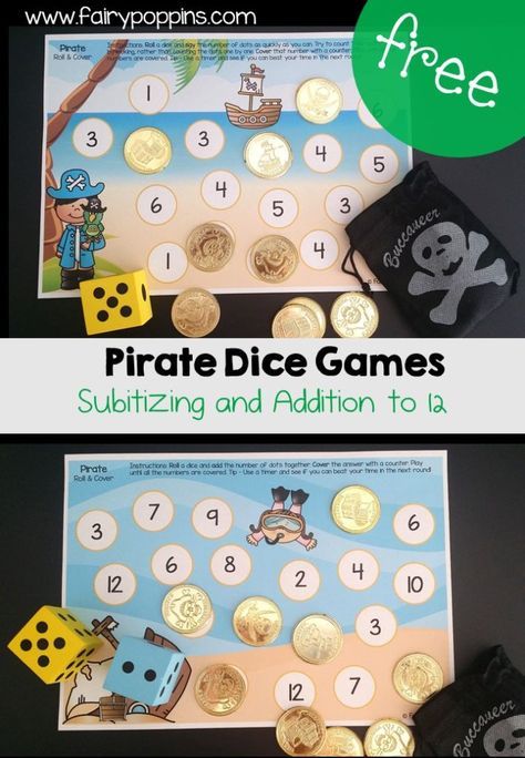 Pirate Dice Activities – Fairy Poppins Pirate And Mermaid Theme Preschool, Pirate Activities Preschool, Preschool Pirates, Dice Activities, Fairy Poppins, Pirates And Mermaids, Pirate Maths, Pirate Preschool, Pirate Week