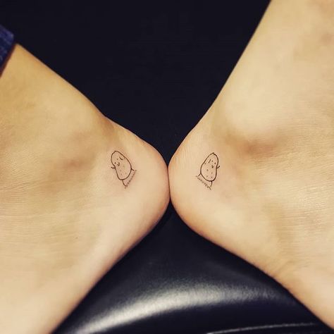 Potato Tattoo, Small Friendship Tattoos, Friends Tattoos, Maching Tattoos, Matching Friend Tattoos, Matching Best Friend Tattoos, Bestie Tattoo, Wicked Tattoos, Парные Тату