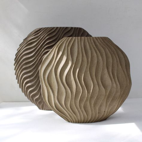 Michele Bianco | A little bit of Friday afternoon clay carving ... | Instagram Textured Coil Pot, Contemporary Pots, Clay Carving, Textured Bowls, Ceramics Pottery Vase, Coil Pots, Hair Salon Decor, Ceramic Texture, Clay Vase