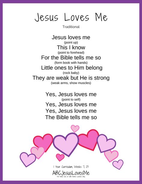 1 Year Bible Song Cards | ABCJesusLovesMe Bible Nursery Rhymes, Sunday School Songs For Preschoolers, Bible Songs For Preschoolers, Christian Preschool Songs, Sunday School Songs For Kids, Easter Songs For Preschoolers, Preschool Bible Songs, Bible School Songs, Kids Church Songs