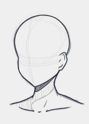 Head Sketches Reference, Face Sketch Guidlines, Model For Drawing Face, How To Draw Shoulders Female, How To Draw Face Shape, Head Reference Angles, Drawing Types, Woman Face Drawing, Base Head