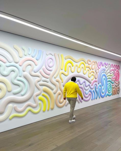 Office Art Installation, Floor Graphics Design, Kids Science Museum, Corporate Signs, Playful Art, History Wall, Colorful Space, Event Activities, Spring Pastels