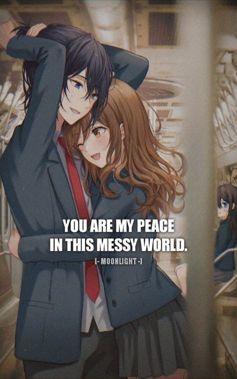 You are my peace in this messy world. [Moonlight] Best Couple Anime Pics, Anime Love Quotes For Him, Anime Quotes Love Couple, Anime Relationship Quotes, Anime Love Quotes, My Peace, Anime Quotes Inspirational, Character Quotes, A Silent Voice