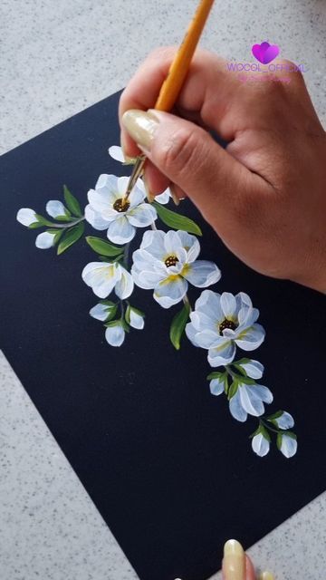 3d Flower Painting, Painting Flowers Tutorial, Acrylic Art Projects, Easy Flower Painting, Fabric Painting Techniques, Acrylic Painting Flowers, Heart Painting, Seni Cat Air, Painting Art Lesson