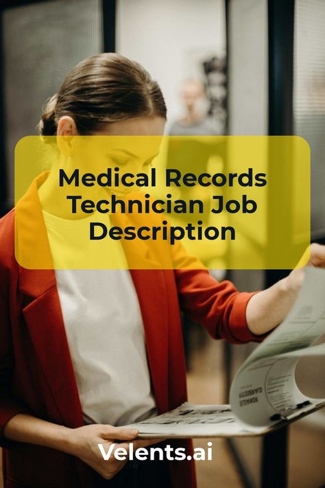 Medical Records Technician Job Description template includes a detailed overview of the key requirements, duties, responsibilities, and skills for this role. It's optimized for posting on online job boards or careers pages and easy to customize this template for your company. Healthcare Administration Career, Medical Practice Management, Verbal Communication Skills, Records Management, Healthcare Careers, Job Description Template, Healthcare Administration, Staff Training, Practice Management