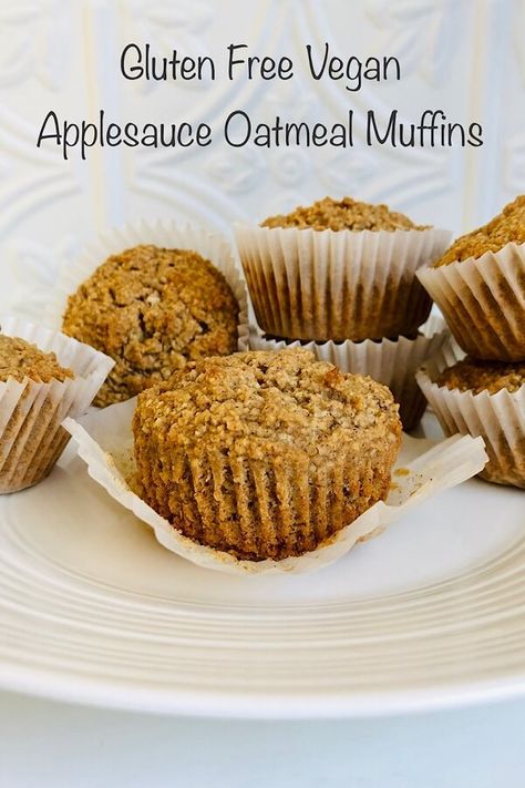 Vegan Applesauce Muffins Breakfast Ideas Muffins, Gluten Free Applesauce Muffins, Vegan Oatmeal Muffins, Vegan Applesauce Muffins, Applesauce Oatmeal Muffins, Vegan Applesauce, Vegan Gluten Free Muffins, Egg Free Muffins, Applesauce Oatmeal