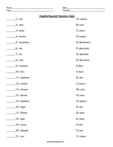 Free Printable English Spanish Numbers Quiz Spanish To English Worksheets, Spanish Numbers Worksheet, Christmas Math Worksheets Kindergarten, Spanish Practice Worksheets, Spanish To English, Free Spanish Lessons, Spanish Practice, Christmas Math Worksheets, Spanish Numbers