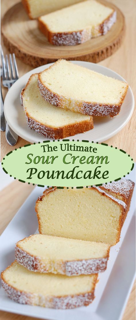 After months of research and testing I created Pound Cake Perfection. The ultimate sour cream poundcake has a lovely flavor and it melts in your mouth. Basic Pound Cake Recipe, Homemade Sour Cream, Sour Cream Pound Cake, Sour Cream Recipes, Sour Cream Cake, Solfeggio Frequencies, Pound Cakes, Pound Cake Recipes, Köstliche Desserts