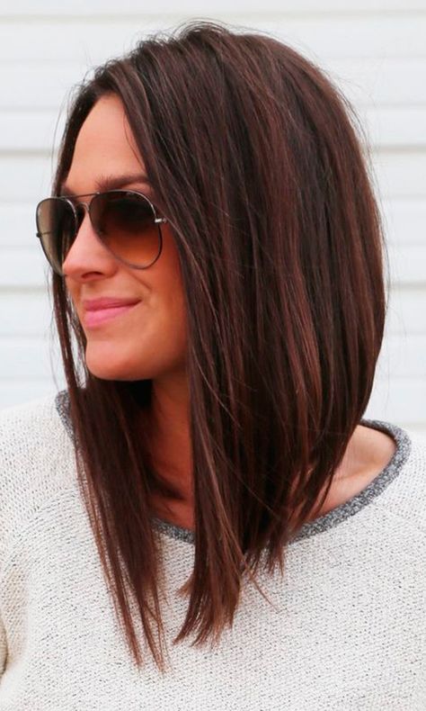 Longbob Hair, Long Angled Bob, A Line Haircut, Angled Bob Hairstyles, Blonde Short, Long Bob Haircuts, Red Fall, Hair 2018, Hair Summer