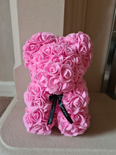 Pink Rose Teddy Bear, Pink Rose Bear, Rose Teddy Bear Flower Diy, Bouquet Teddy Bear, Teddy Bear Roses, Rose Teddy Bear Flower, Diy Rose Bear, Roses Teddy Bear, Teddy Bear Flowers