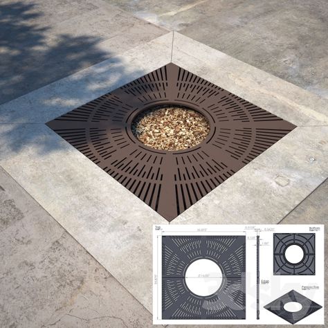 Square Tree Grate Sonoma Urban Element, Square Tree, Tree Grate, Urban Concept, Landscape Design Drawings, Modern Landscape Design, Cad File, Urban Furniture, Street Design