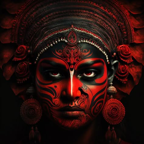 Theyyam Face Painting, Kalolsavam Poster Background, Pooram Kerala Poster, Theyyam Wallpaper, Theyyam Tattoo, Theyyam Illustration, Theyyam Photography, Theyyam Face, Onam Quotes