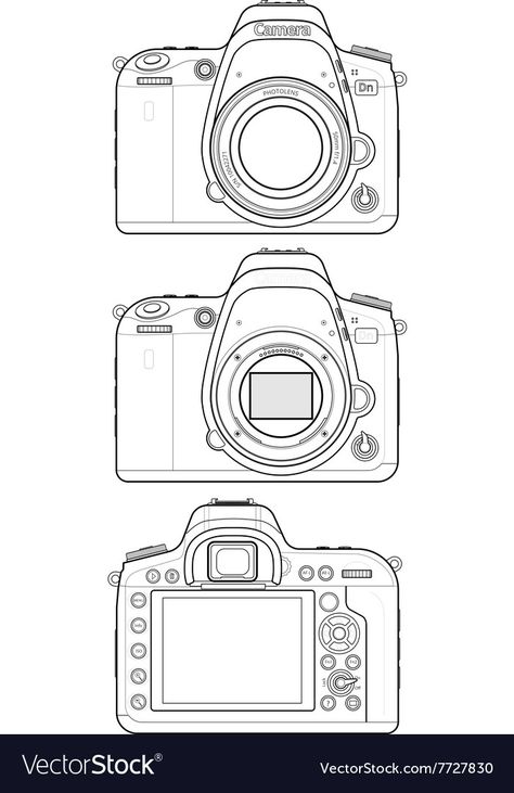 Croquis, Digital Camera Drawing, Drawing Of Camera, Draw Camera, Camera Drawing Simple, Camera Line Art, Camera Drawing Art, Camera Character, Camera Reference