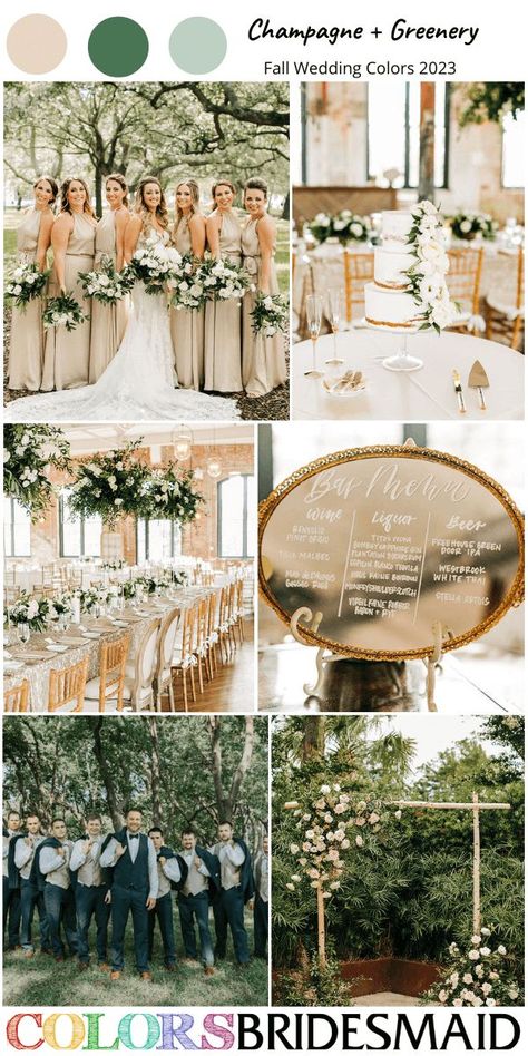 Champagne Wedding Themes, September Wedding Colors, Wedding Theme Color Schemes, Champagne Wedding Colors, Wedding Color Palettes, Wedding Color Pallet, Fall Wedding Color Palette, Neutral Wedding Colors, Wedding Color Combos