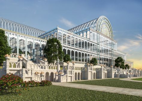 The Crystal Palace, Palace Architecture, Monumental Architecture, Glass Building, Hummingbird Garden, Antique Interior, Best Places To Live, Crystal Palace, Autumn Garden