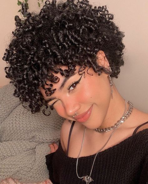 3c Pixie Curly Hair, Short 4a Hair, Short Coily Hairstyles, Coily Hairstyles, Curly Hair Fringe, Short Curly Cuts, Short Natural Curly Hair, Dyed Curly Hair, Natural Curly Hair Cuts