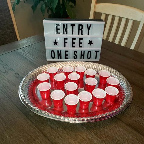 Entry fee one shot 21st Birthday 21st Birthday Diy, 21st Birthday Sash, 21st Birthday Themes, 21st Birthday Ideas, 21 Party, Guys 21st Birthday, 21st Birthday Girl, 21st Bday Ideas, 21st Birthday Decorations