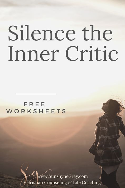 Inner Critic {Worksheets} - Christian Counseling Black And White Thinking, Teaching Patterns, Dealing With Anger, Christian Counseling, Bible Study Lessons, Inner Critic, Core Beliefs, Therapy Worksheets, Struggle Is Real