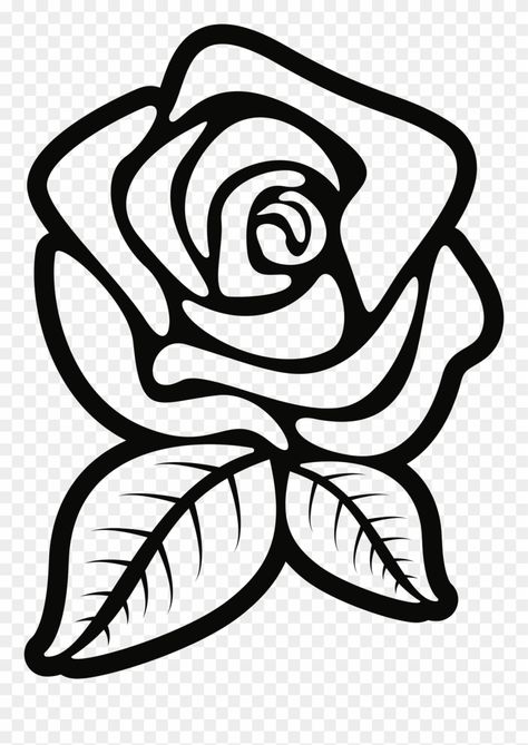 Rose Line Art, Rose Outline, Beginner Sketches, Rose Coloring Pages, Rose Stencil, White Rose Flower, Rose Clipart, Clipart Flowers, Drawing Clipart