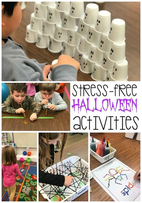 Low Prep Steam Activities, Halloween Stations First Grade, Halloween Class Party Games 2nd Grade, Halloween Craft For 2nd Grade, Halloween Classroom Activities 3rd Grade, Halloween Stem Activities Elementary, Halloween Class Party Ideas, Halloween Stations, Elves Workshop