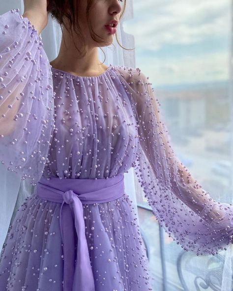 Classy Homecoming Dress, Prom Dress Purple, Teuta Matoshi, Purple Evening Dress, Purple Prom, Purple Prom Dress, Beaded Tulle, Beaded Prom Dress, فستان سهرة