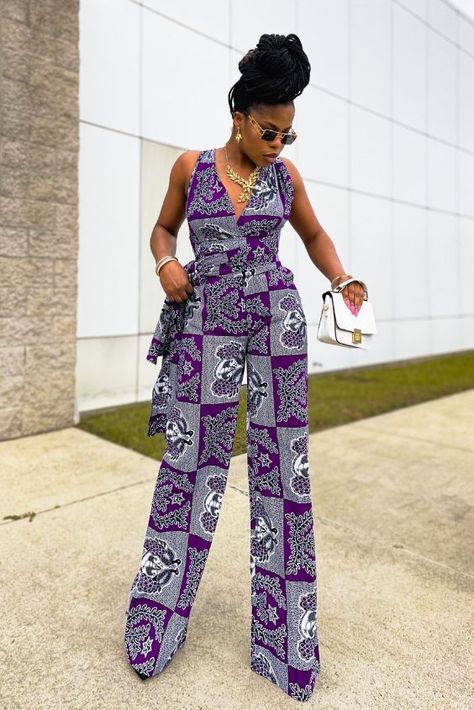 Printed Jumpsuit Material Top And Trouser, Trouser Styles For Ladies, Ankara Material, Latest Ankara Gown Styles, Latest Ankara Gown, Outfit Ideas For Black Women, Christmas Outfit Ideas, Ankara Gown Styles, Jumpsuit Chic