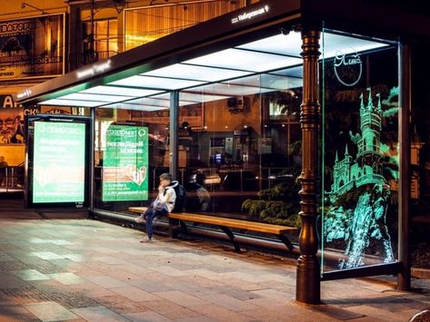 Halte Aesthetic, Waiting Shed Aesthetic, Shed Aesthetic, Waiting Shed, Bus Stop Design, Urban Ideas, Environmental Technology, Bus Tickets, Bus Stop