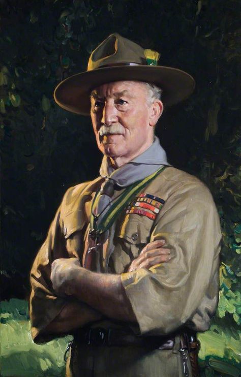 David Jagger (1891-1958) — Lord Baden-Powell (1857-1941), as World Chief Scout, 1929 : The Scout Association, Chingford. United Kingdom (603×944) Baden Powell Scouts, Robert Baden Powell, Baden Powell, Wood Badge, Youth Leader, Scout Leader, Eagle Scout, The Scout, Boy Scouts Of America