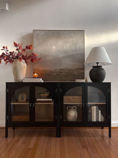 Shop the Look curated on LTK How To Style A Buffet Cabinet, How To Style A Buffet, Foyer Styling, Lamp Entryway, Neutral Entryway, Mirror Arch, Fall Entryway Decor, Sideboard Styles, Sideboard Decor