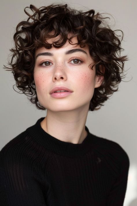 Pretty Short Haircuts, Bixie Haircut, Short Wavy Haircuts, Short Curly Hairstyles For Women, Curly Pixie Hairstyles, Pixie Bob Haircut, Extension Hair, Wavy Haircuts, Short Curly Haircuts