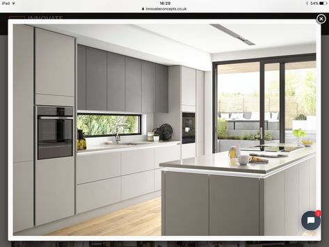 Benchmarx Kitchen, Grey Kitchen Interior, Grey Kitchen Ideas, Grey Kitchen Designs, Handleless Kitchen, Open Plan Kitchen Living Room, Marble Kitchen, Modern Kitchen Cabinets, Grey Kitchen Cabinets