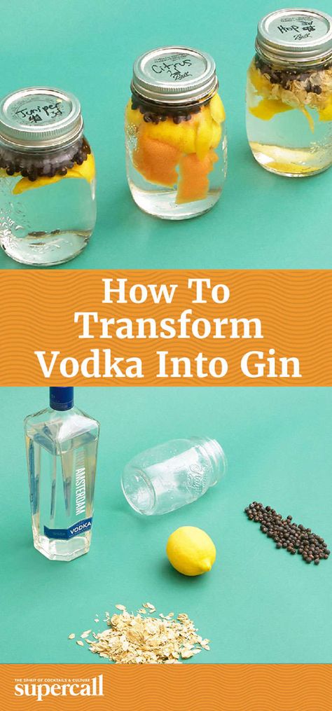 Homemade Gin, Make Your Own Gin, Gin Recipe, Bathtub Gin, Distilling Alcohol, How To Make Gin, Making Drinks, Dried Orange Peel, Homemade Liquor