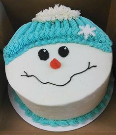 Winter Torte, Christmas Themed Cake, Snowman Cake, Christmas Cake Designs, Christmas Cake Decorations, Xmas Cake, Winter Cake, Cake Decorating Designs, Christmas Sweets