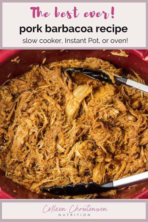 Essen, Barbacoa Slow Cooker, Sweet Pork Barbacoa, Barbacoa Pork, Pork Barbacoa, Pulled Pork Burritos, Cafe Rio Sweet Pork Recipe, Sweet Pork Recipe, Pork Oven