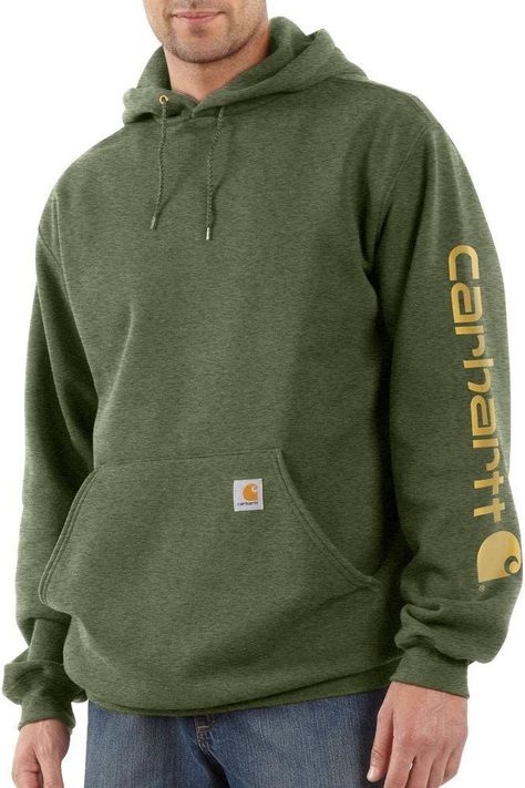 Cut the morning chill with this men's sweatshirt. A traditional cotton blend makes for versatile layering. Carhartt durability and familiar hoodie comfort mean you can strap on your tool belt or relax with equal ease. A midweight cotton blend offers everyday versatility. Carhartt Store, Carhartt Men, Carhartt Logo, Men Carhartt, Men Fits, Carhartt Mens, Three Piece, Signature Logo, Hoodie Fashion