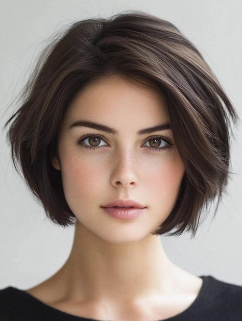 Hairstyles For Short Hair Latina, Chubby Face Hairstyles, Jumbo Fulani Braids, Short Hair Latina, Bangs Over 40, Modern Short Hair, Classic Makeup Looks, Short Hair Back, Bob Haircut Curly