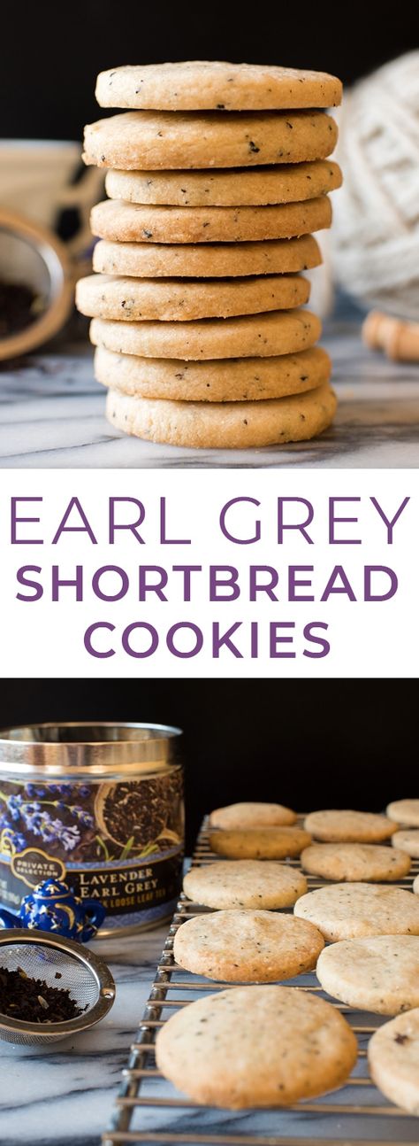 Earl Grey Shortbread Cookies, Earl Grey Shortbread, Lavender Earl Grey, Cookies Shortbread, Lemon Shortbread Cookies, Cookies Baking, Shortbread Recipes, Tea Cookies, Earl Grey