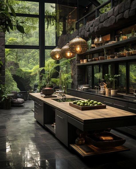 Thinking of renovating your kitchen to give it that timeless look? Get inspired by modern kitchen design that stays relevant. Dark Modern, Dark House, Futurism, Dream House Decor, House Inspo, Dream Home Design, Modern Kitchen Design, A Kitchen, Future House